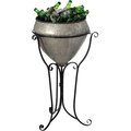Vintiquewise Silver Galvanized Metal Beverage Cooler Tub with Liner and Stand, Large QI004438.L